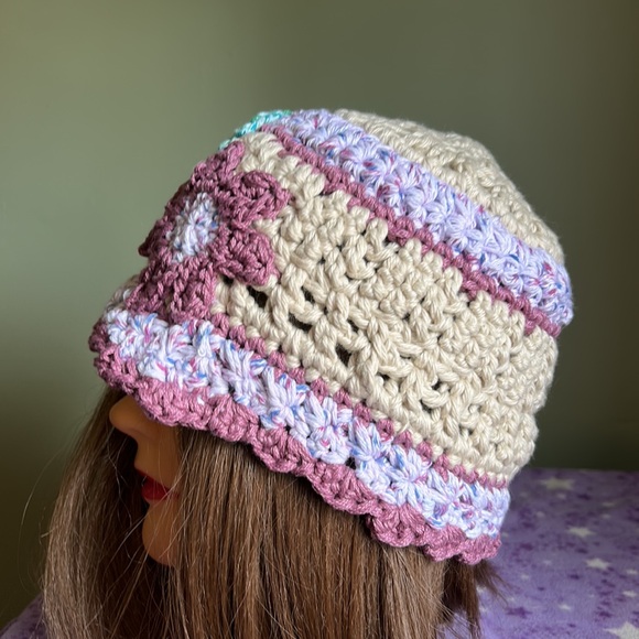 Crochet cotton hat medium new cute - Picture 7 of 9